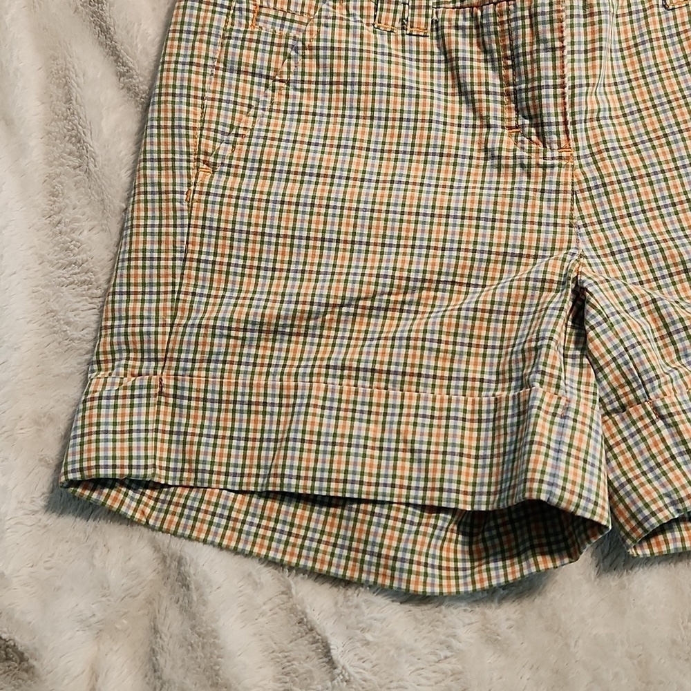 Tommy Hilfiger Green and Orange Checkered Shorts - Picture 5 of 14